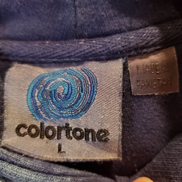 Preowned Alpha, Gamma, Delta Sorority Blue Denim Colored Hoodie Womens SZ Large - Picture 3 of 4